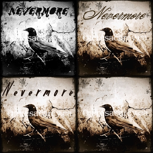 Raven Art Tiles - "Nevermore"